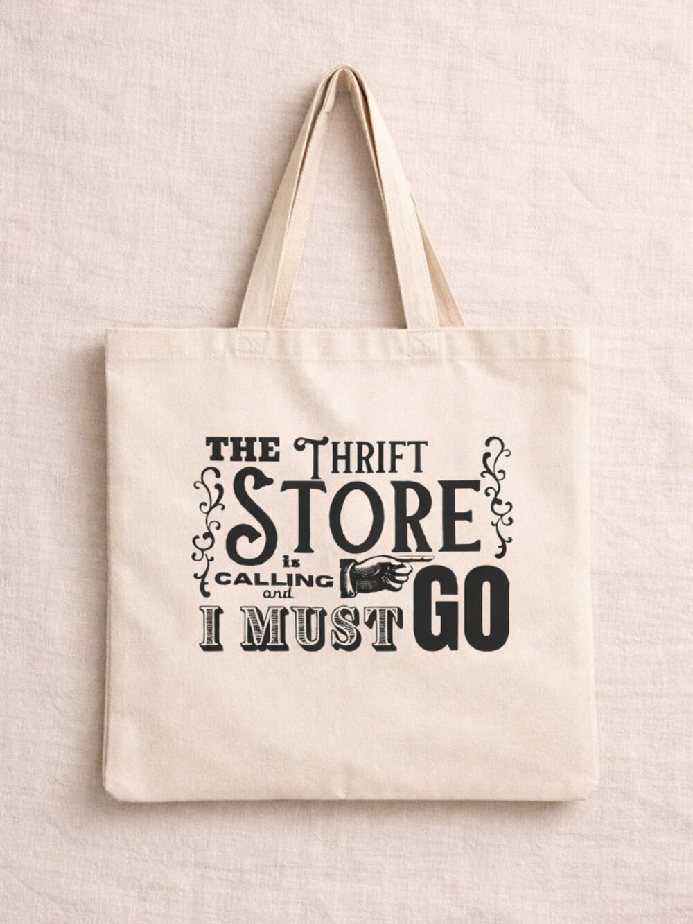 Thrift Store Is Calling Canvas Tote Bag Funny Graphic Cotton Shopper
